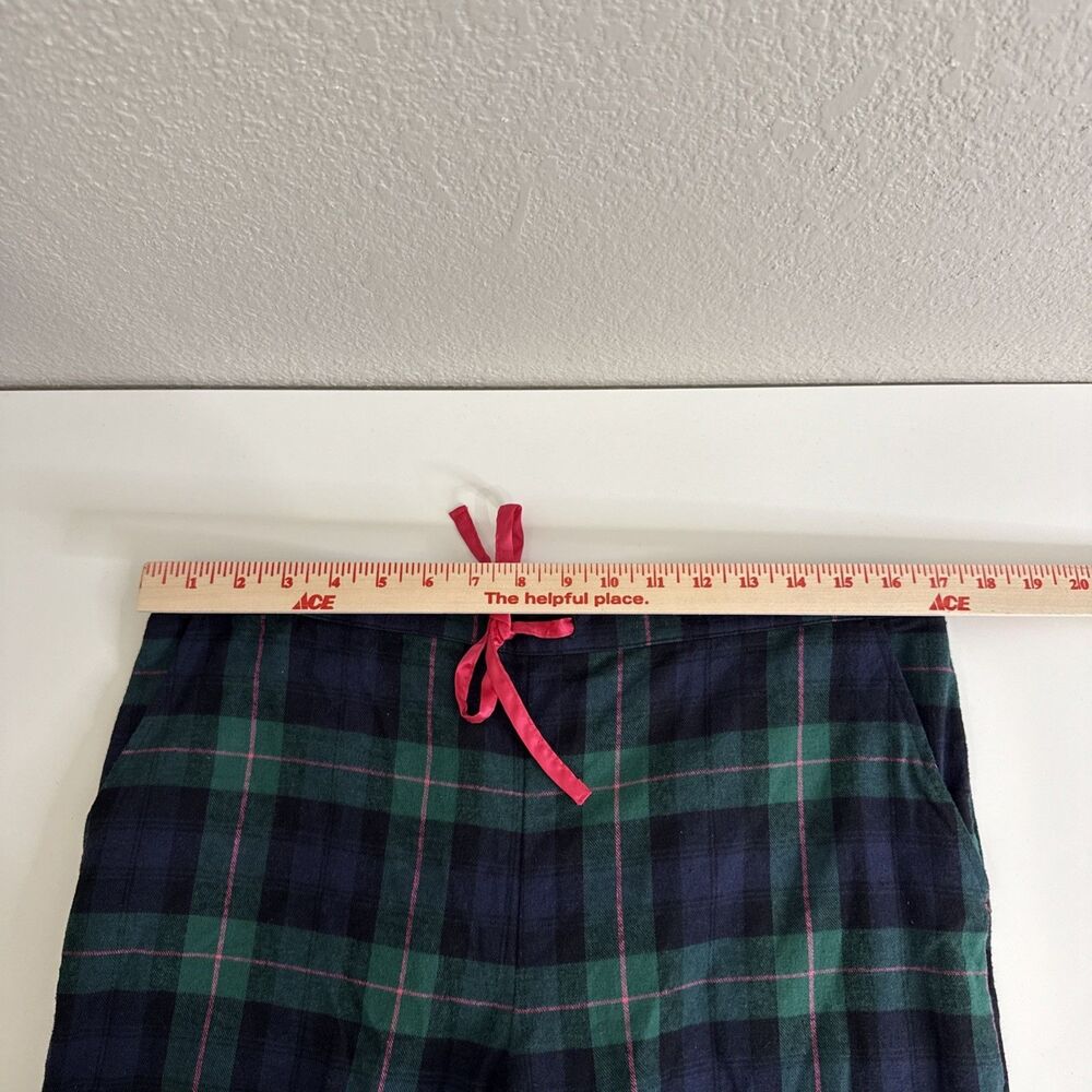 Talbots Green & Navy Plaid Pajama Set with Pink Piping - Picture 12 of 16